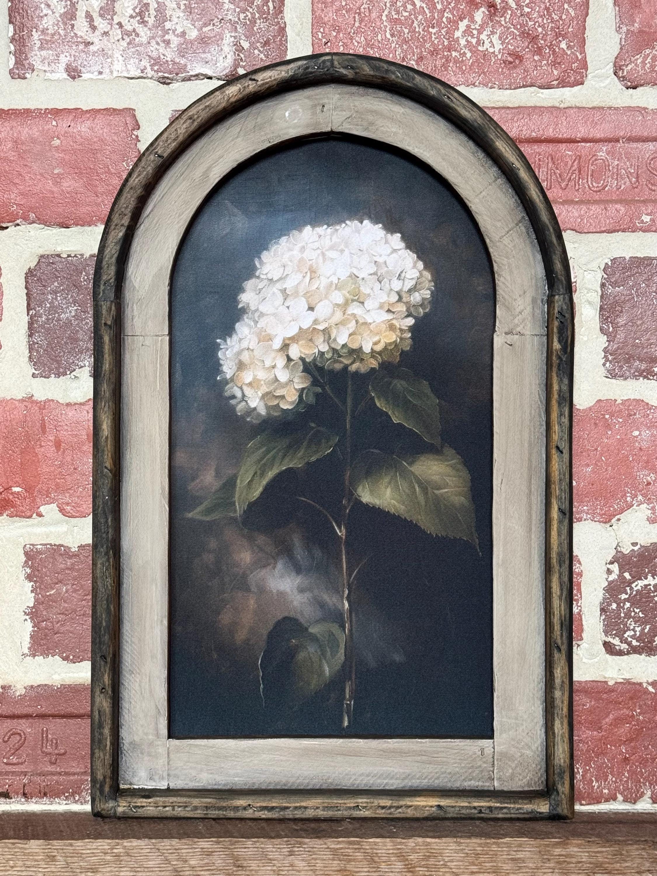 Arch Frame Dark Academia Flower Hydrangea Wall Art Fabric Print Vintage ...