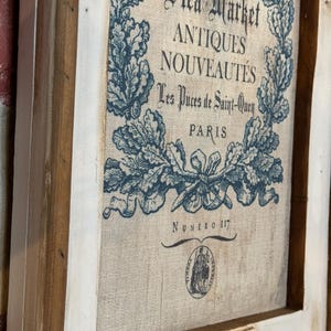 Framed French Vintage Farmhouse Wall Art Fabric Print Vintage French Wall Decor Parisian Decor French Wall Decor Ornate Framed Art image 3