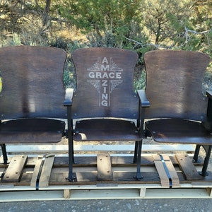 Amazing Grace Theatre Chairs Set of Theater Chairs Theatre Seats Theater Seats Reconditioned Church Chairs Old Vintage Wooden Foldup Chairs