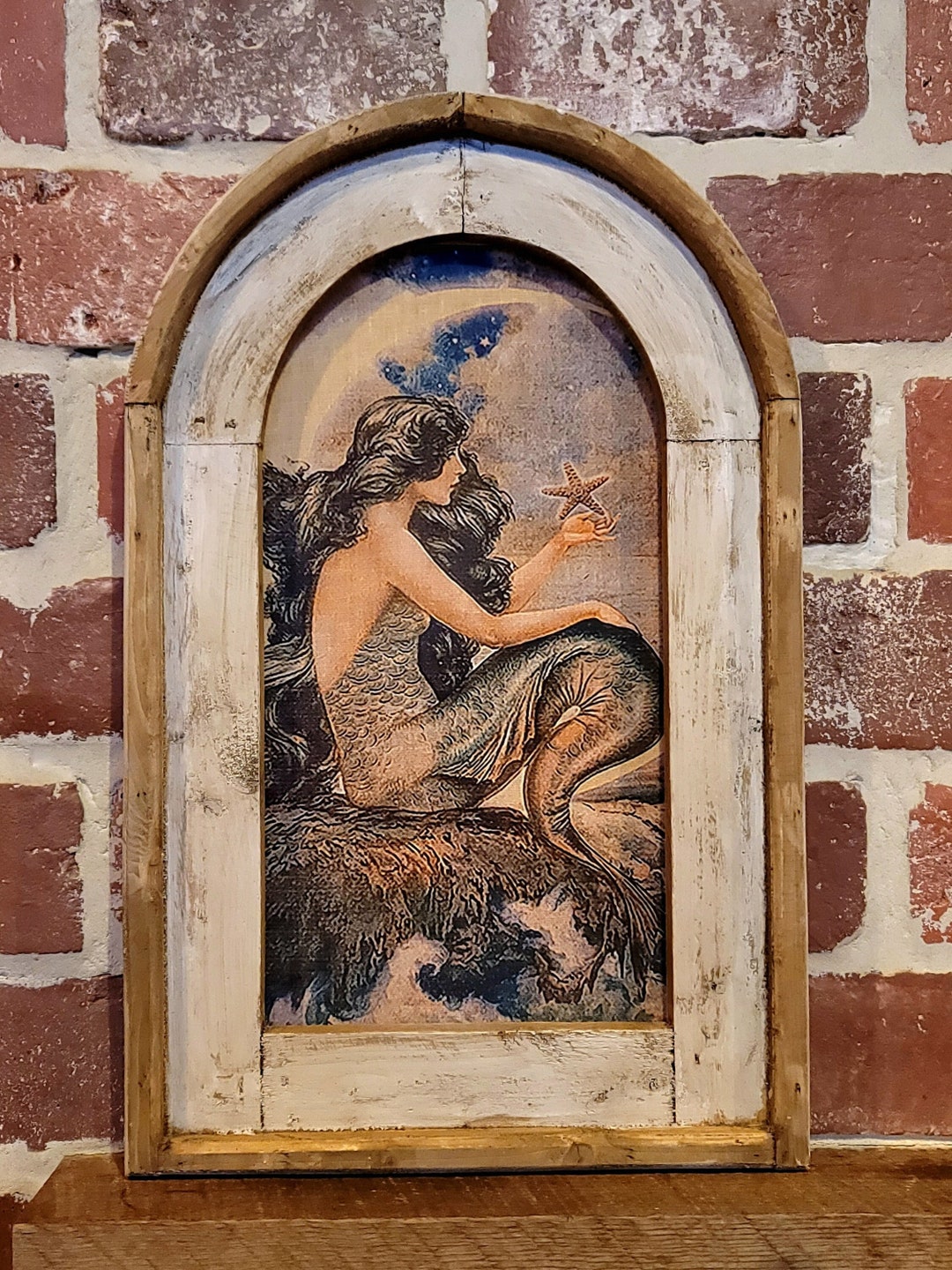 Framed Vintage Mermaids Wall Art 14x22 Beach House Etsy