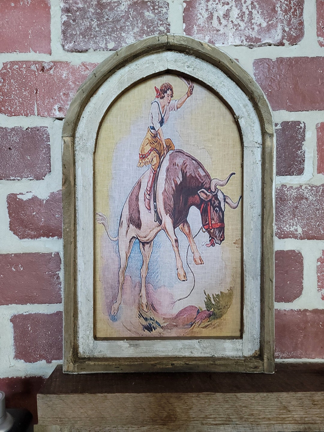 Framed Vintage Wild West Wall Print 14x22 Western Framed Art Vintage