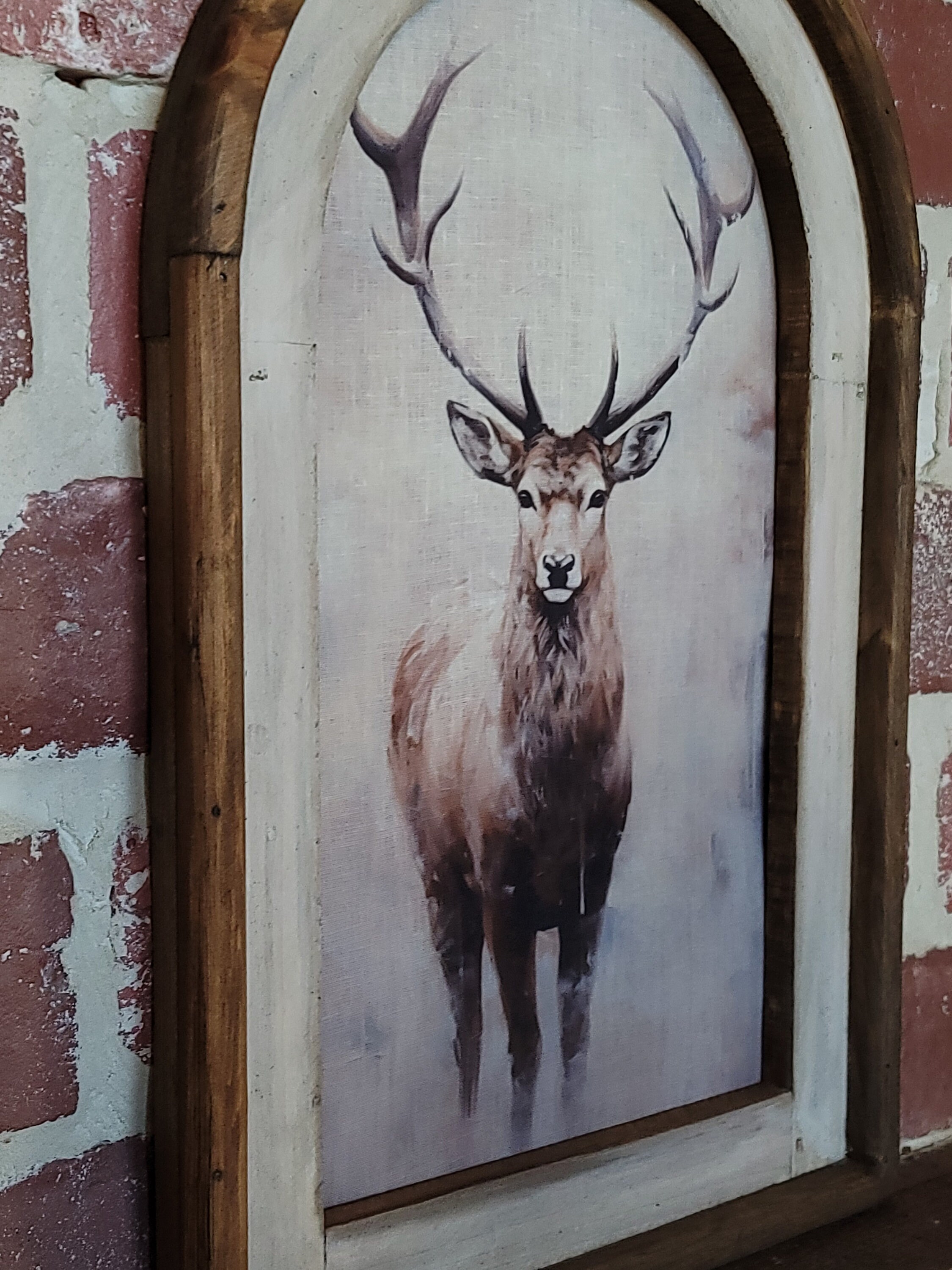 Vintage Fabric Christmas Wall Art Print Woodland Winter Forest Deer ...