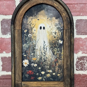 Arch Frame Wildflower Field Ghost Flowers Dark Academia Moonlight Dark Cottagecore Art Vintage Halloween Wall Decor Moody Flower Art