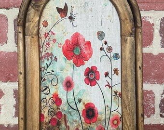 Wildflower Field Landscape Dark Academia Floral Wall Art Dark Cottagecore Floral Vintage Botanical Wall Decor Moody Flower Art Wall Tapestry