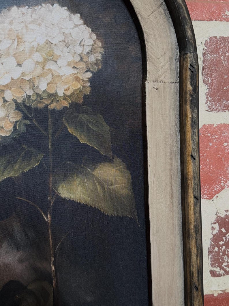 Arch Frame Dark Academia Flower Hydrangea Wall Art Fabric Print Vintage ...