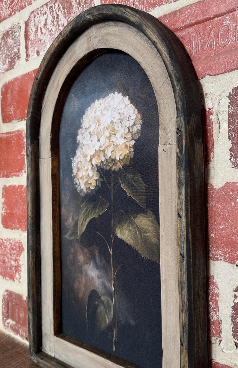 Arch Frame Dark Academia Flower Hydrangea Wall Art Fabric Print Vintage ...