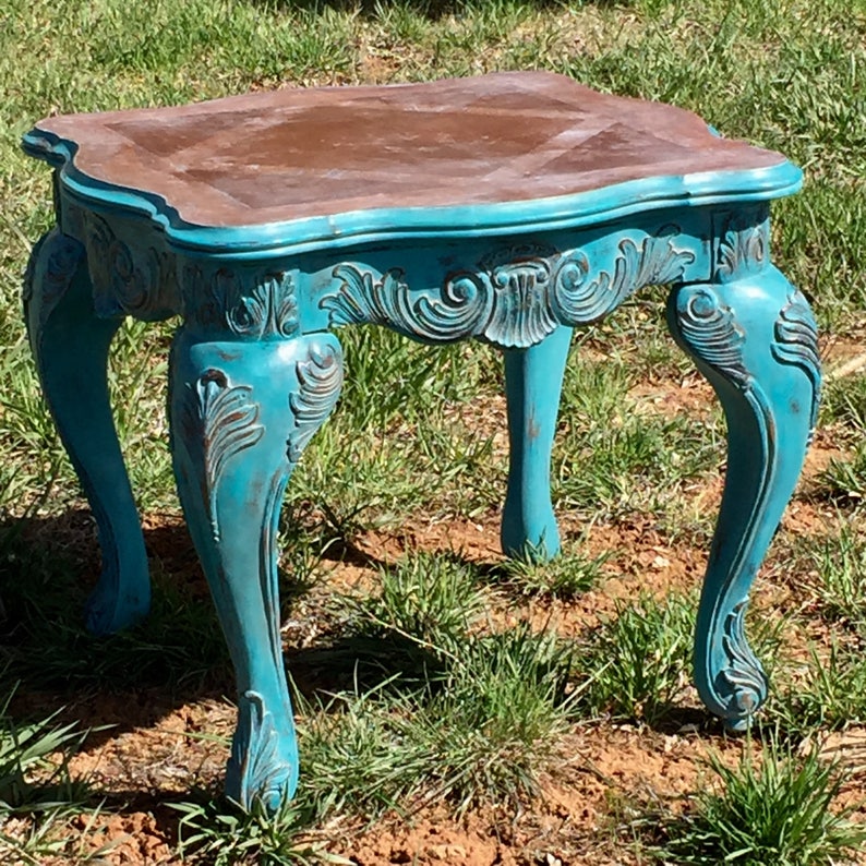Bohemian Vingage End Table Tuscan Side Table Ornate Furniture Etsy