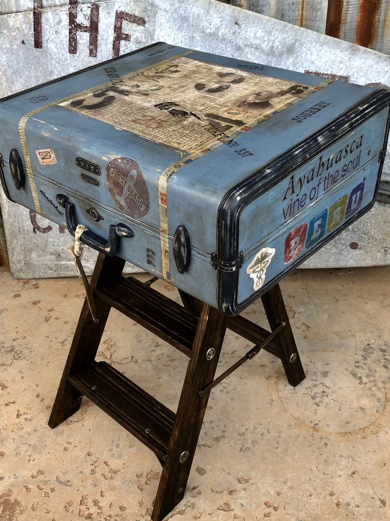 Soldaccepting Custom Personalized Suitcase Table Old Luggage Etsy