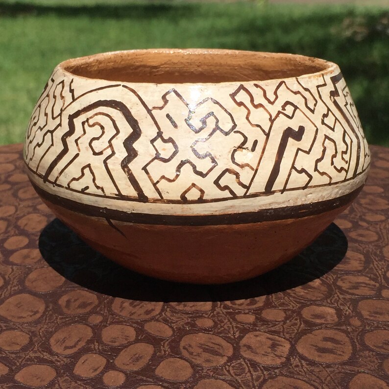Peruvian Pottery Bowl Shipibo Rainforest of Peru Vintage Etsy