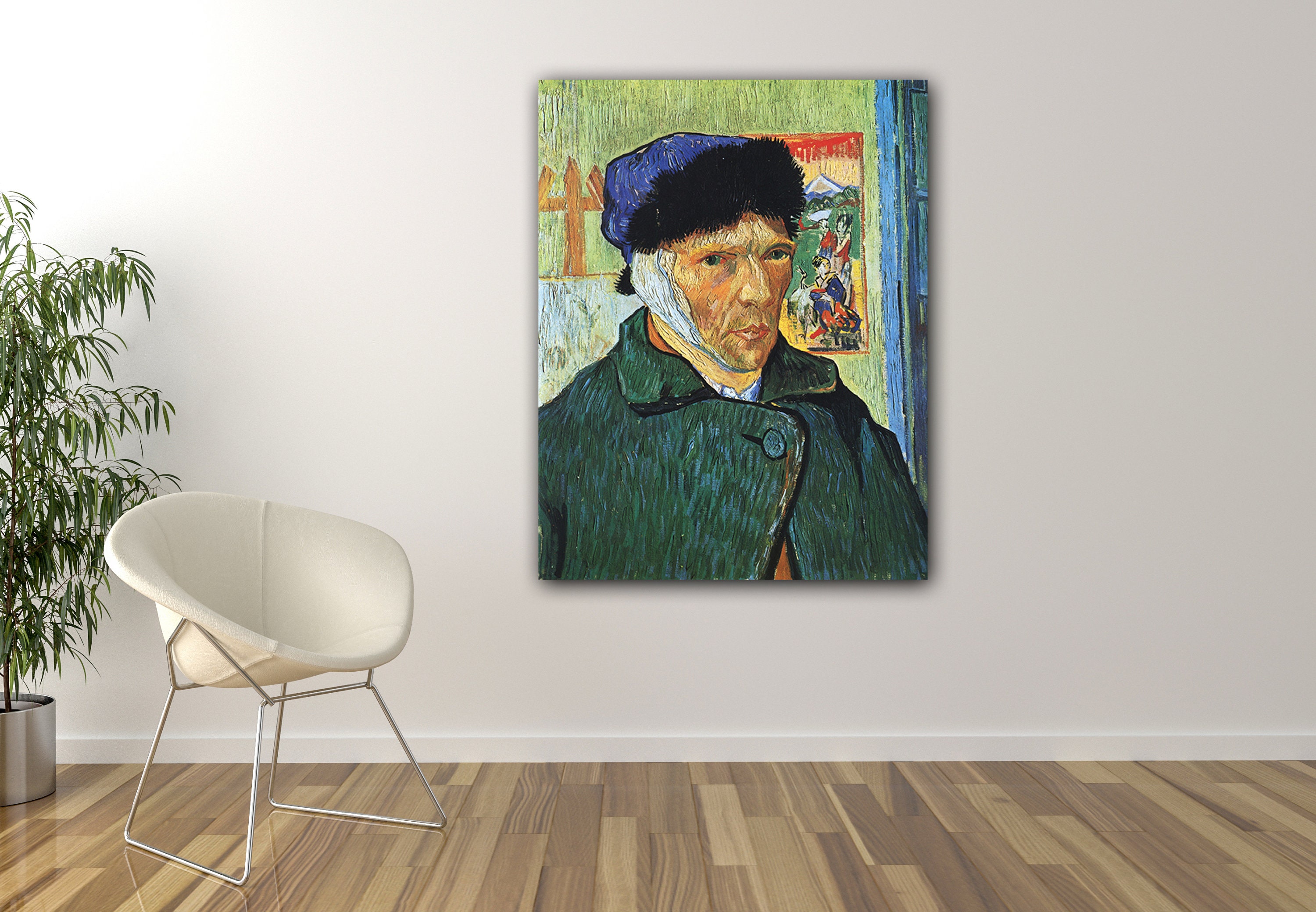 Self-portrait With Bandaged Ear by Van Gogh Canvas Print Wall | Etsy