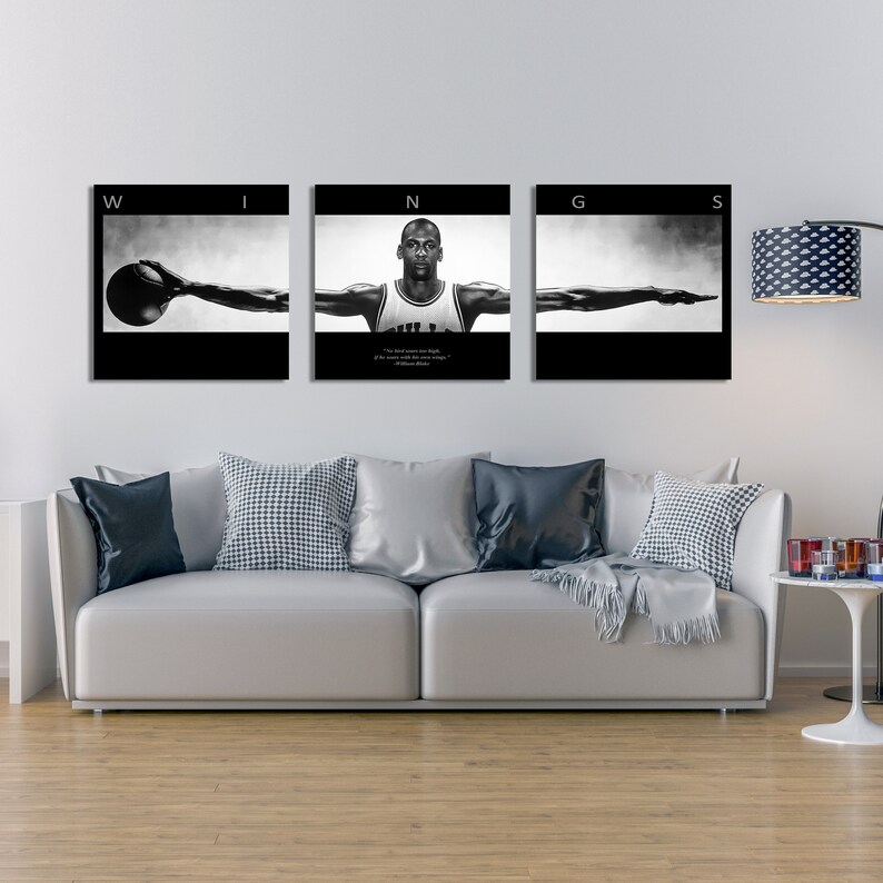 Michael Jordan Wings Wall Art. 3 Pieces Canvas Canvas Wall Etsy