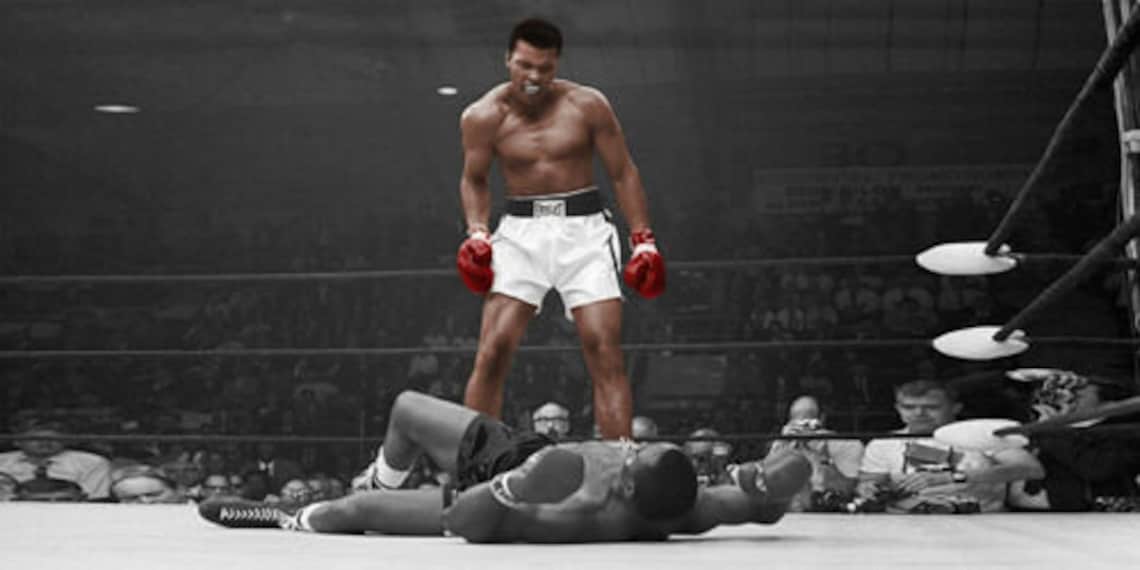 Muhammad Ali vs Sonny Liston Famous Knockout Canvas Etsy