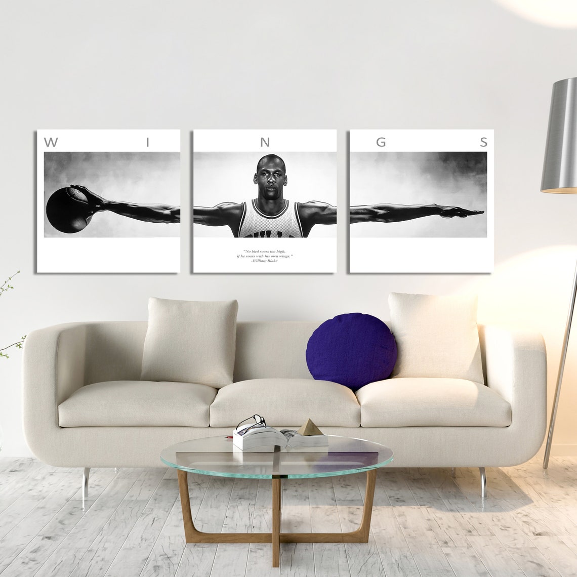 Michael Jordan Wings Wall Art. 3 pieces Canvas Canvas Wall Etsy