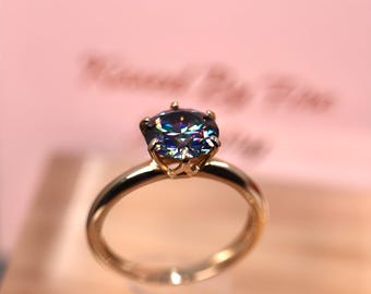 Purple Moissanite Ring in Solid White Gold w 14k Diamond Wedding Band-Moissanite Engagement Ring, Art Deco Eternity Band, Bridal Ring set