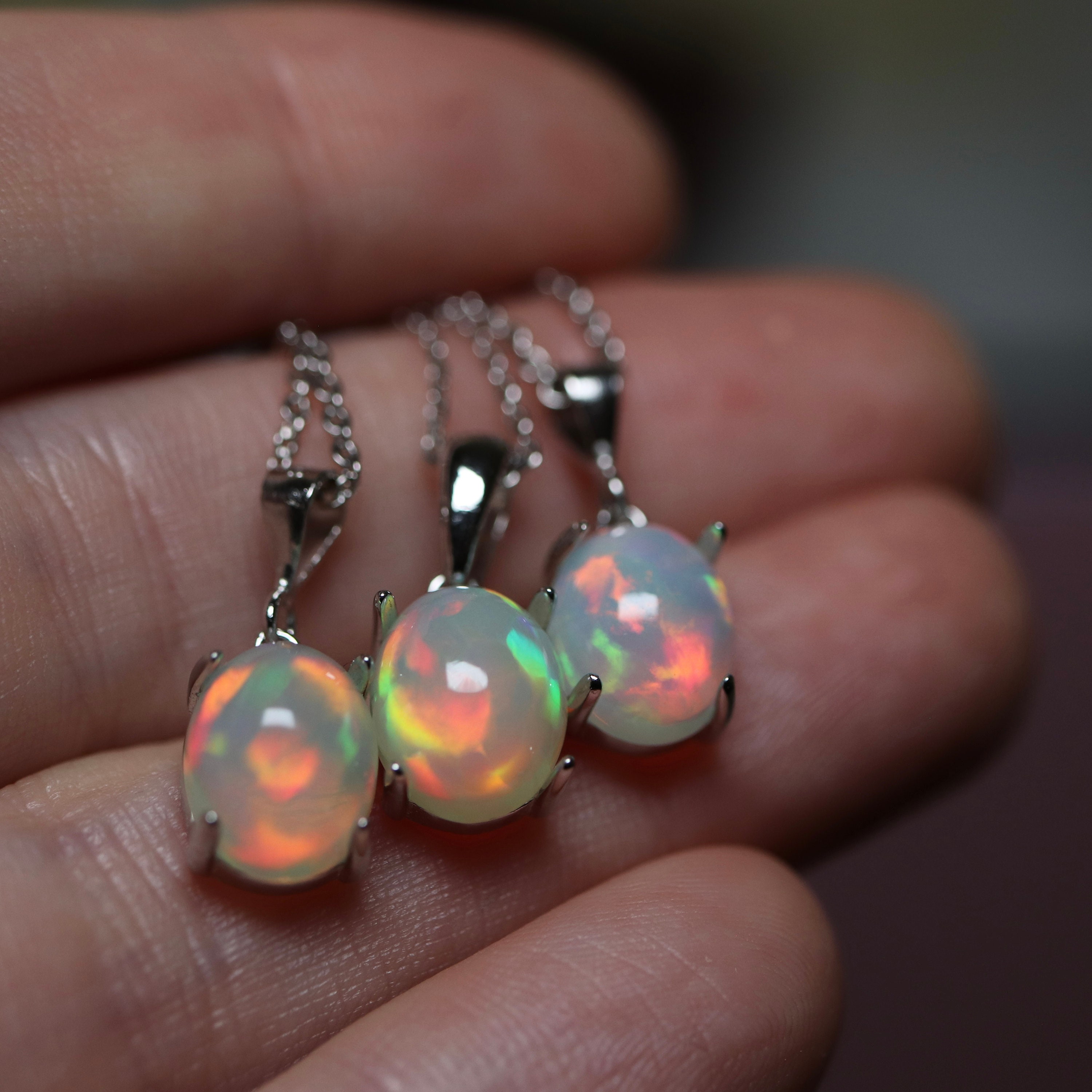 Real opal stone necklace deals