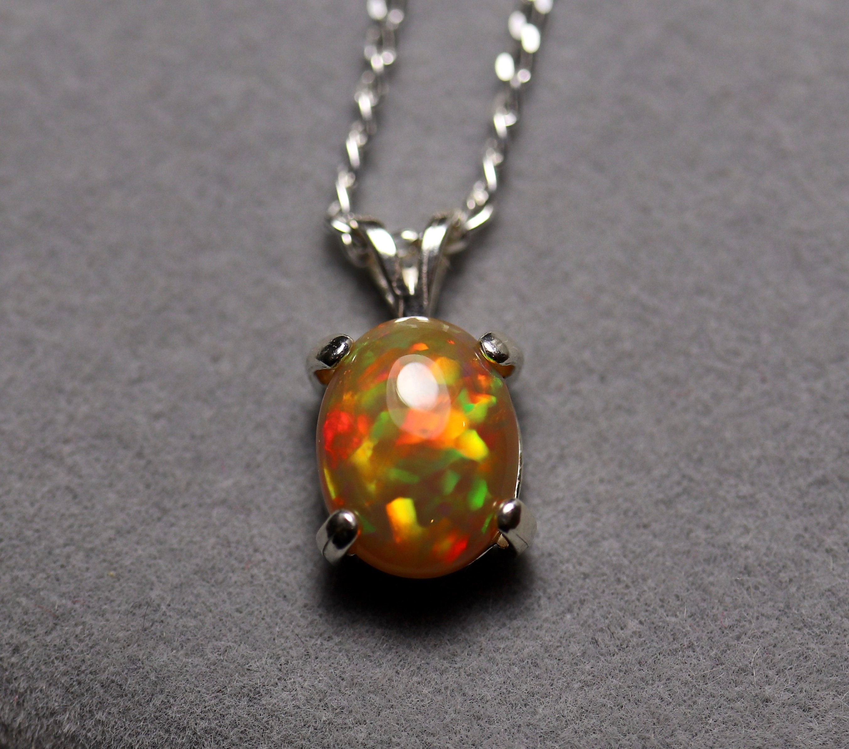 Honey opal pendant, natural opal necklace, unique fire opal pendant ...
