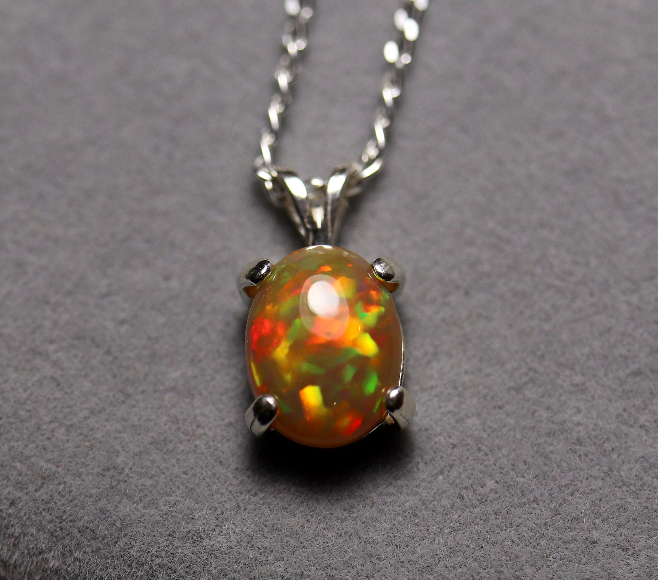 Honey Opal Pendant Natural Necklace Unique Fire Honey Opal Pendant Natural Necklace Unique Fire Anniversary Present Ethiopian Genuine