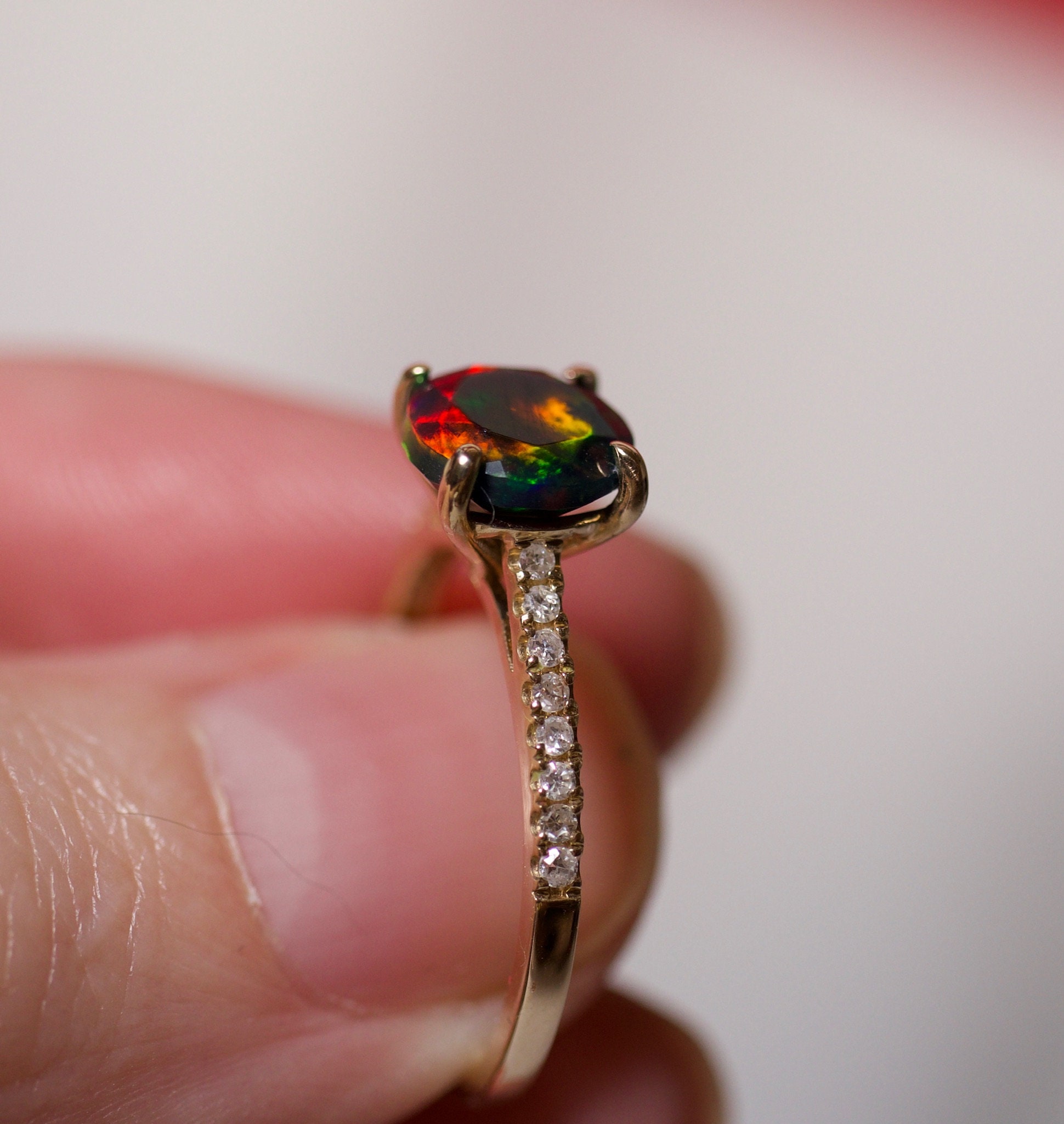 black opal engagement ring black opal engagement ring