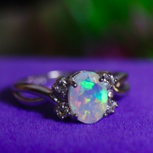 Natural Opal Ring Fire Opal Ring Opal Engagement Ring - Etsy