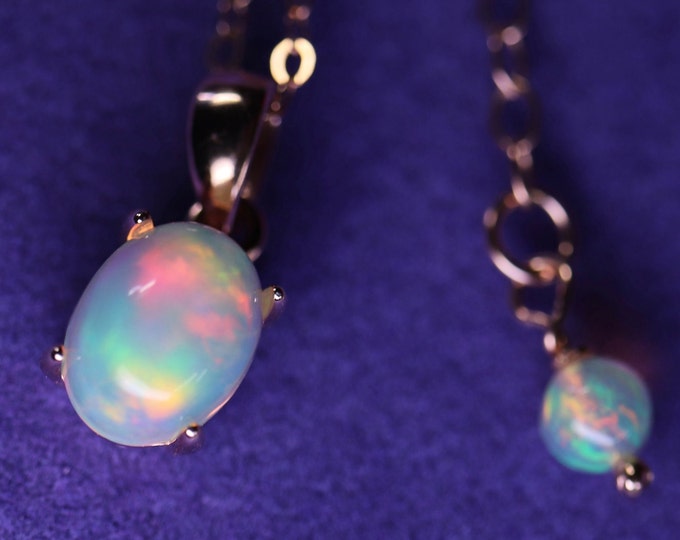 Beautiful Pink Colored Fire Opal Necklace in 925 Sterling Silver with 14k Rose, Yellow or White Gold Filled finish with 18” vermeil chain