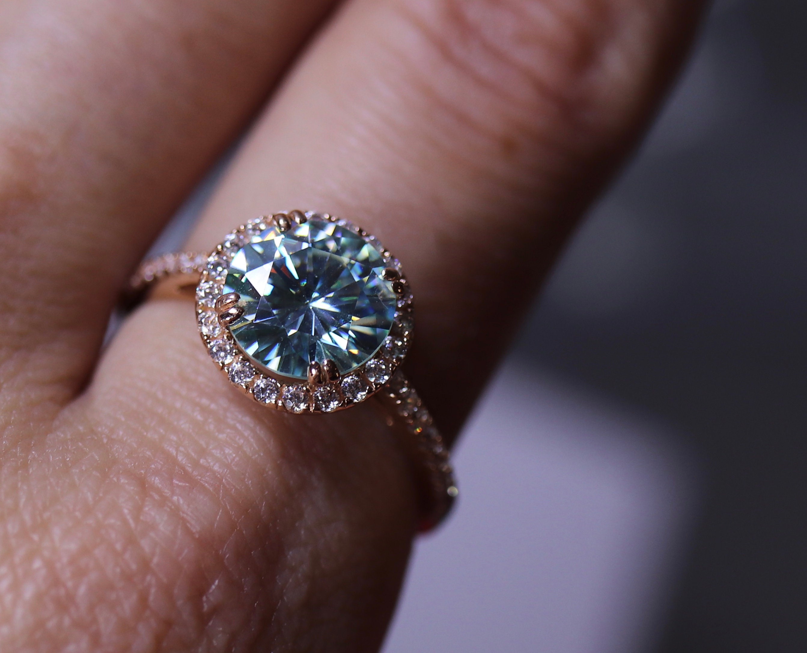 Rose Gold Moissanite Wedding Set Pictures