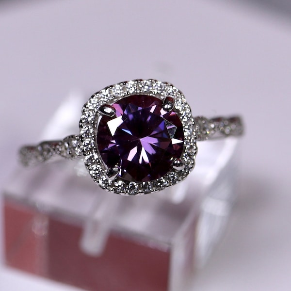 Purple Wedding Ring Etsy
