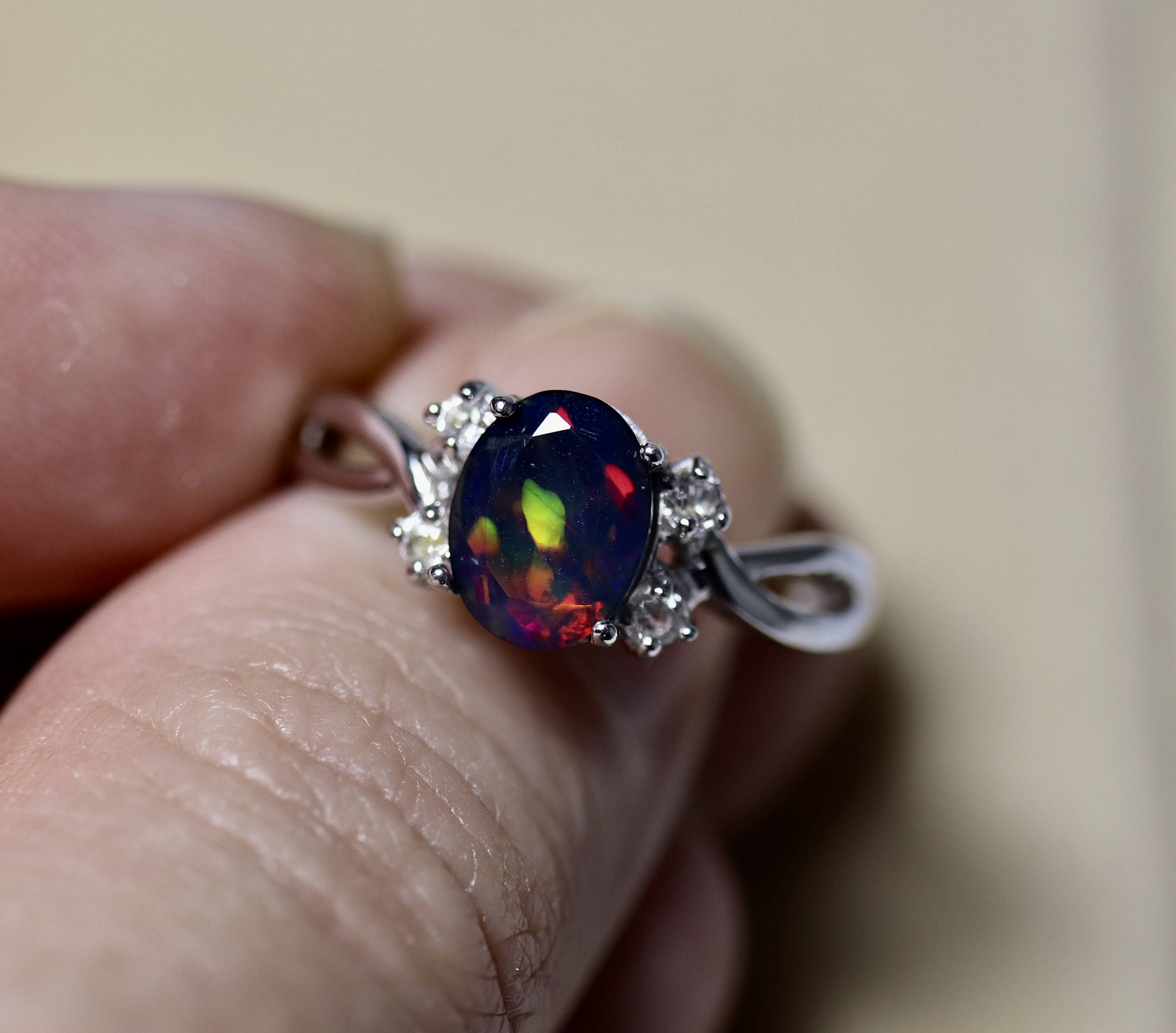 black opal engagement ring black opal engagement ring