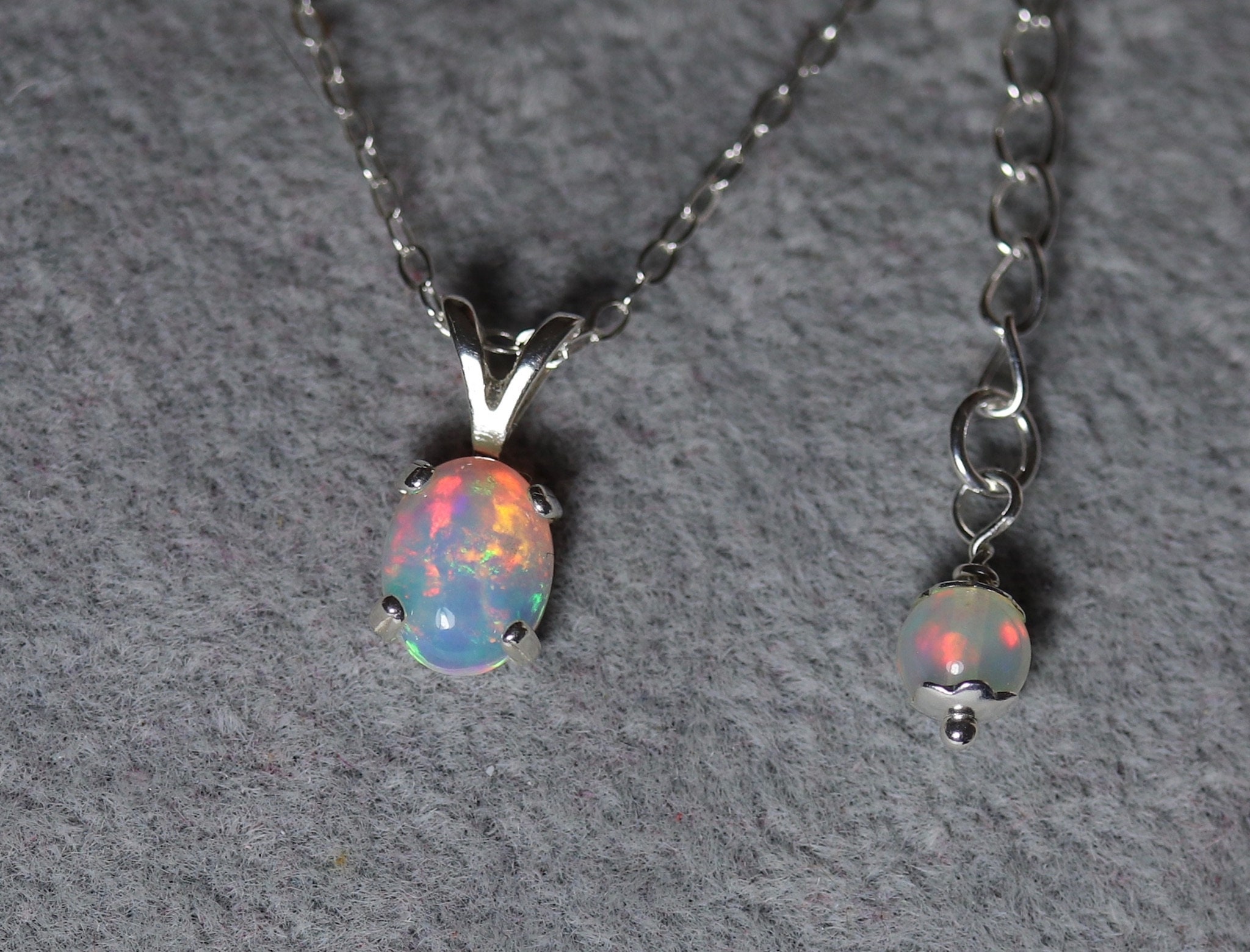 White fire opal necklace sale