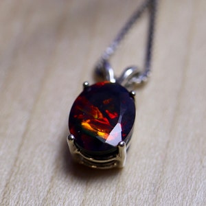 Black Opal Pendant Natural Fire Opal Black Opal Necklace - Etsy