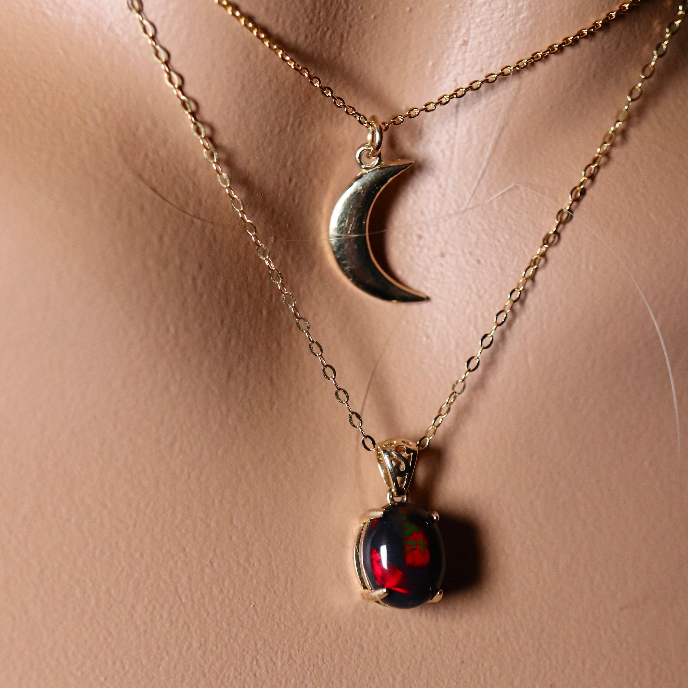 Black cheap opal charm