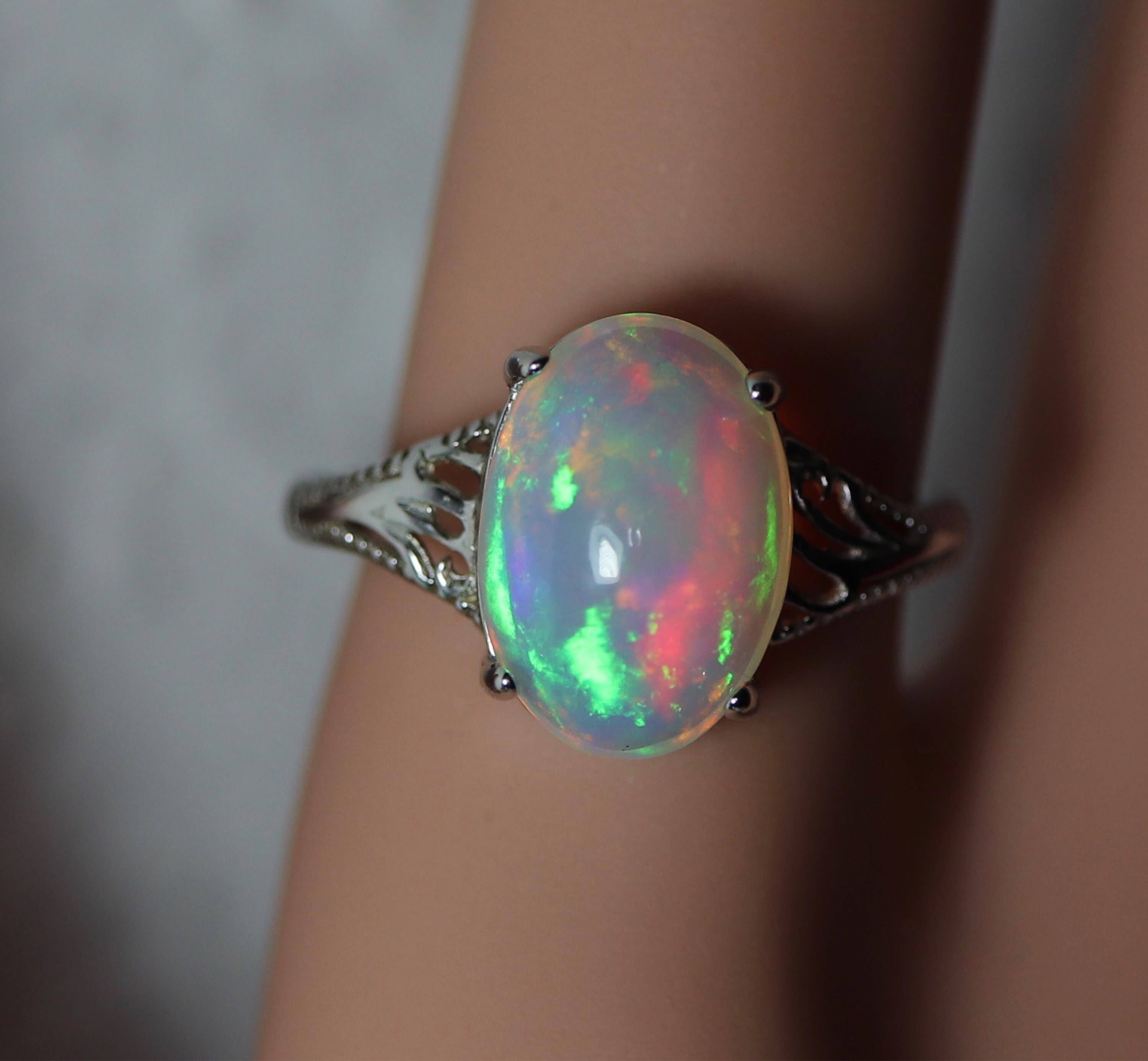 virgin rainbow opal ring