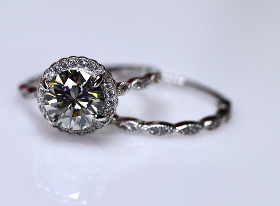 gray moissanite ring
