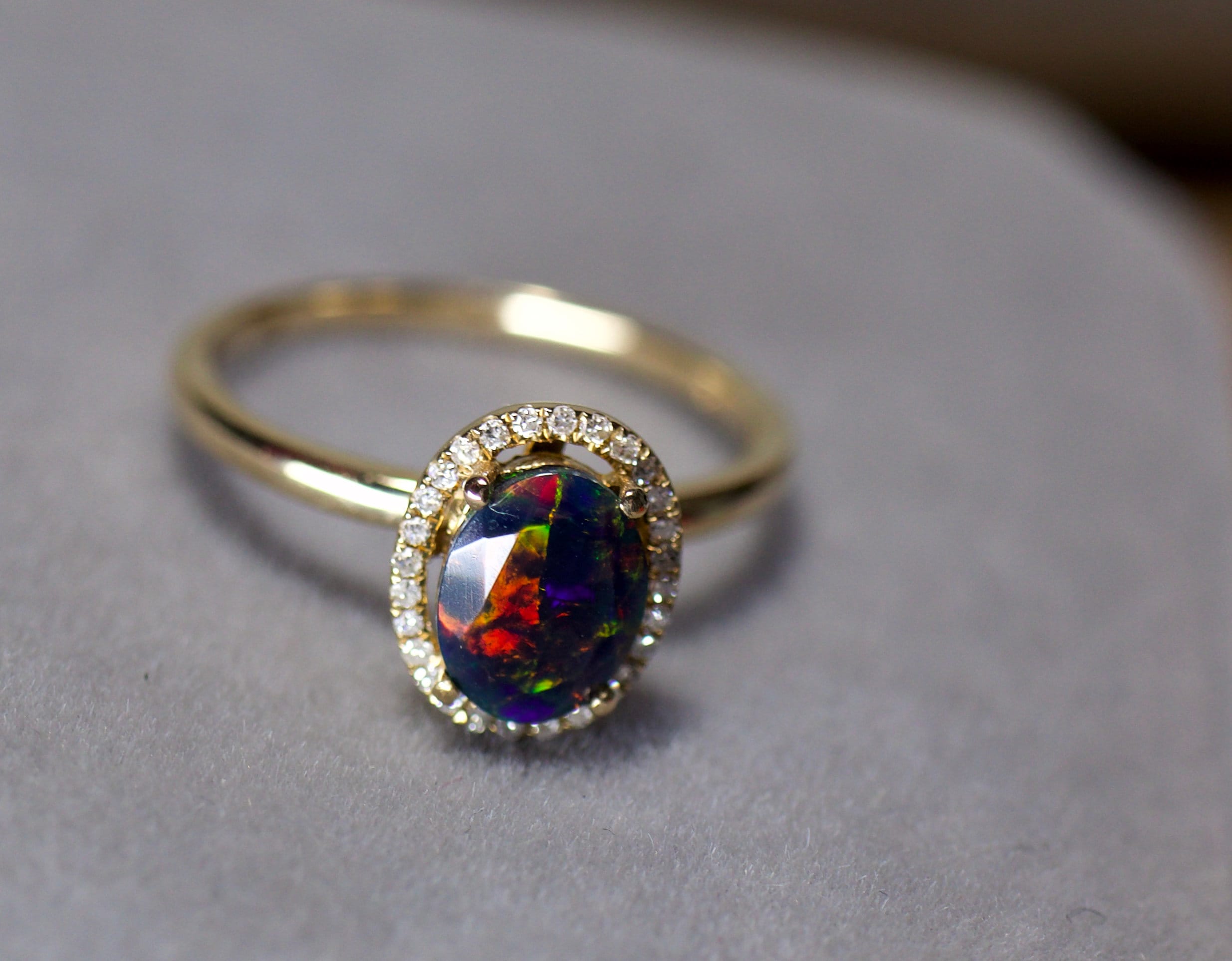 black opal ring