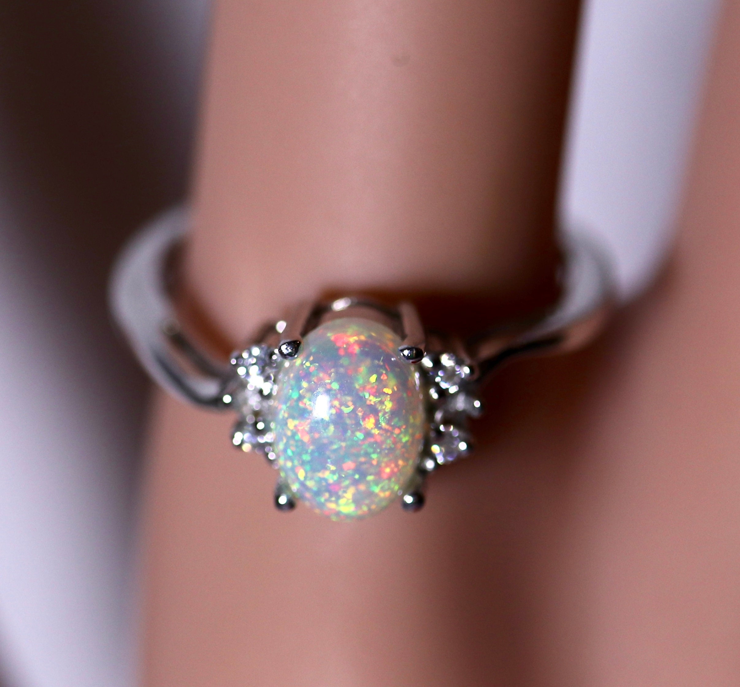 virgin rainbow opal ring
