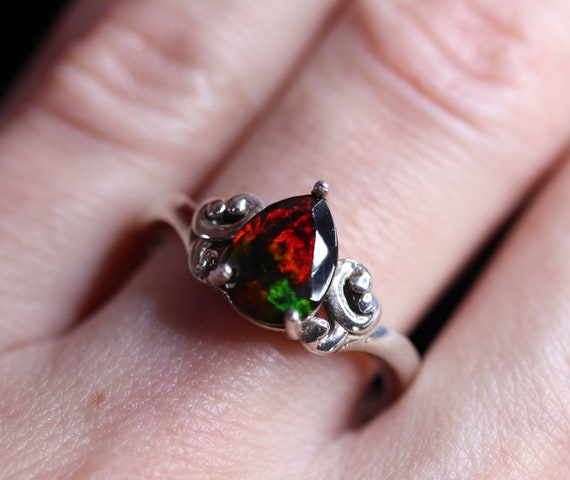 Natural black hotsell opal ring