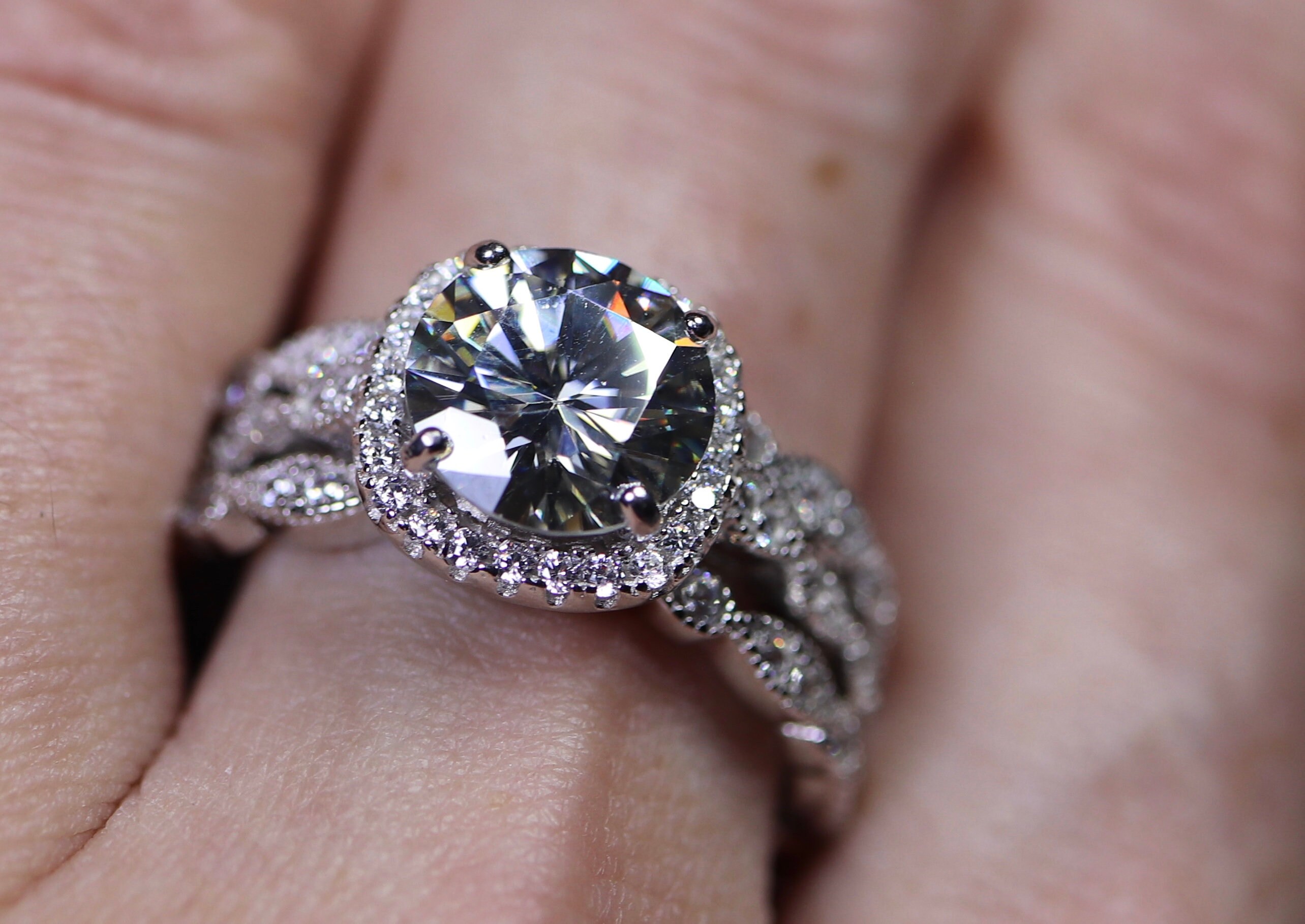 Gray moissanite, moissanite jewelry, bridal ring, wedding jewelry