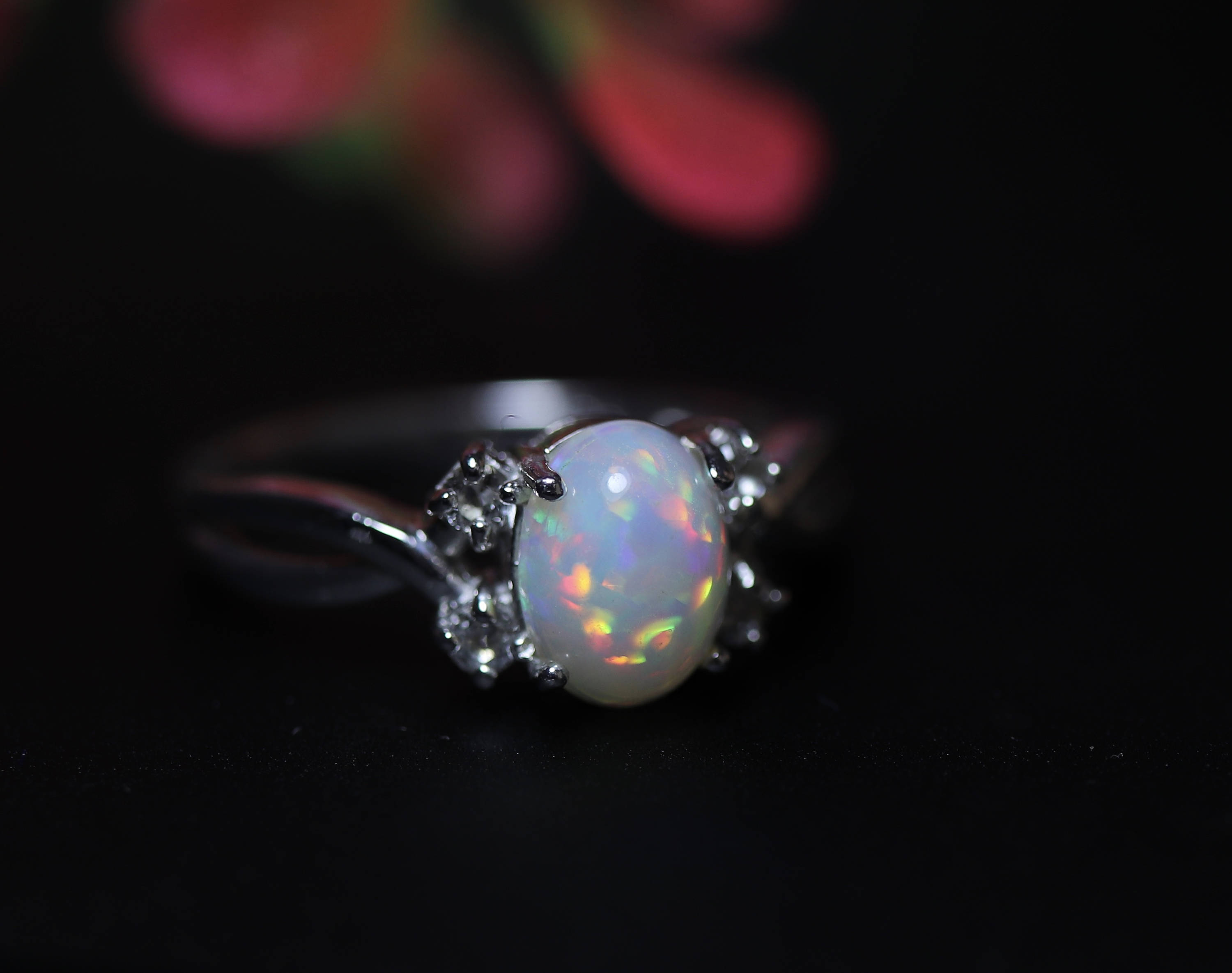 virgin rainbow opal ring