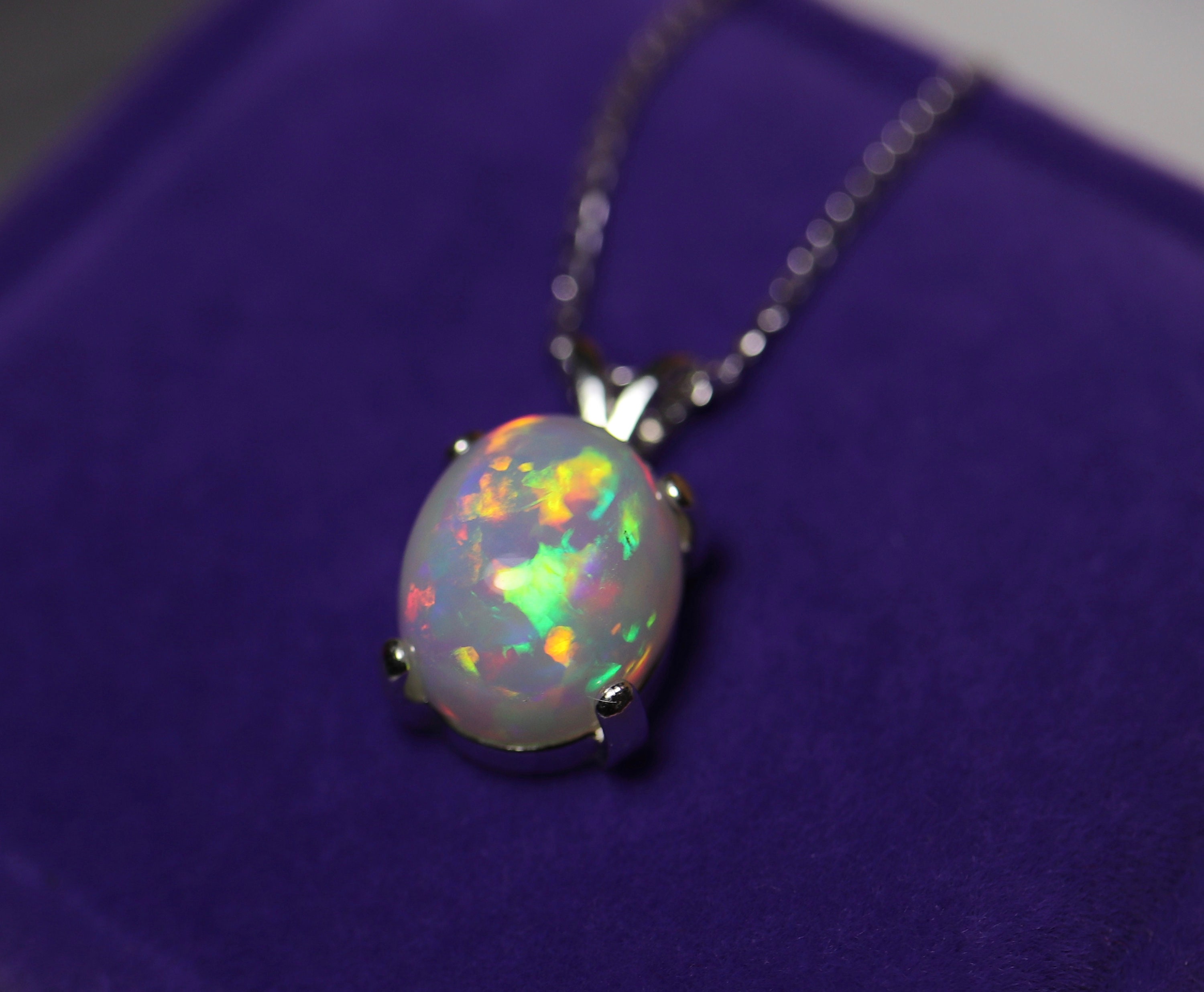 Fire opal pendant, genuine opal, large opal pendant, opal jewelry, 10th