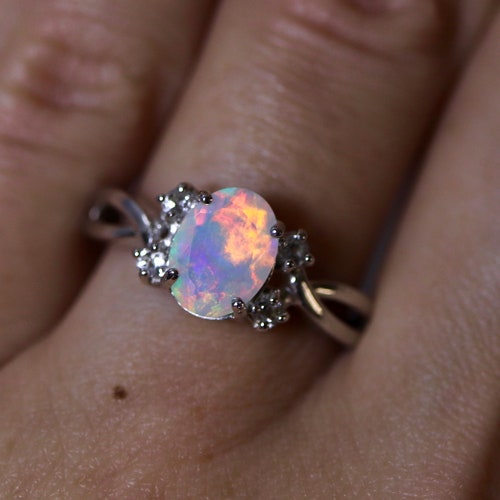 Pink Opal Ring Vintage West German 1950's Glass Handmade | Etsy