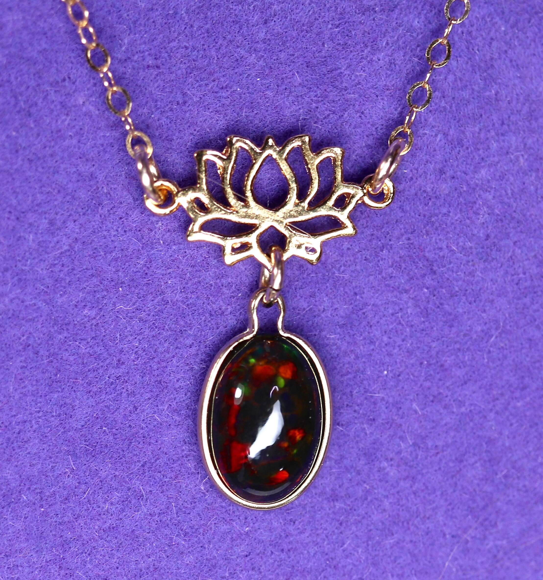 Unique opal necklace, natural black opal, fire opal pendant, yoga