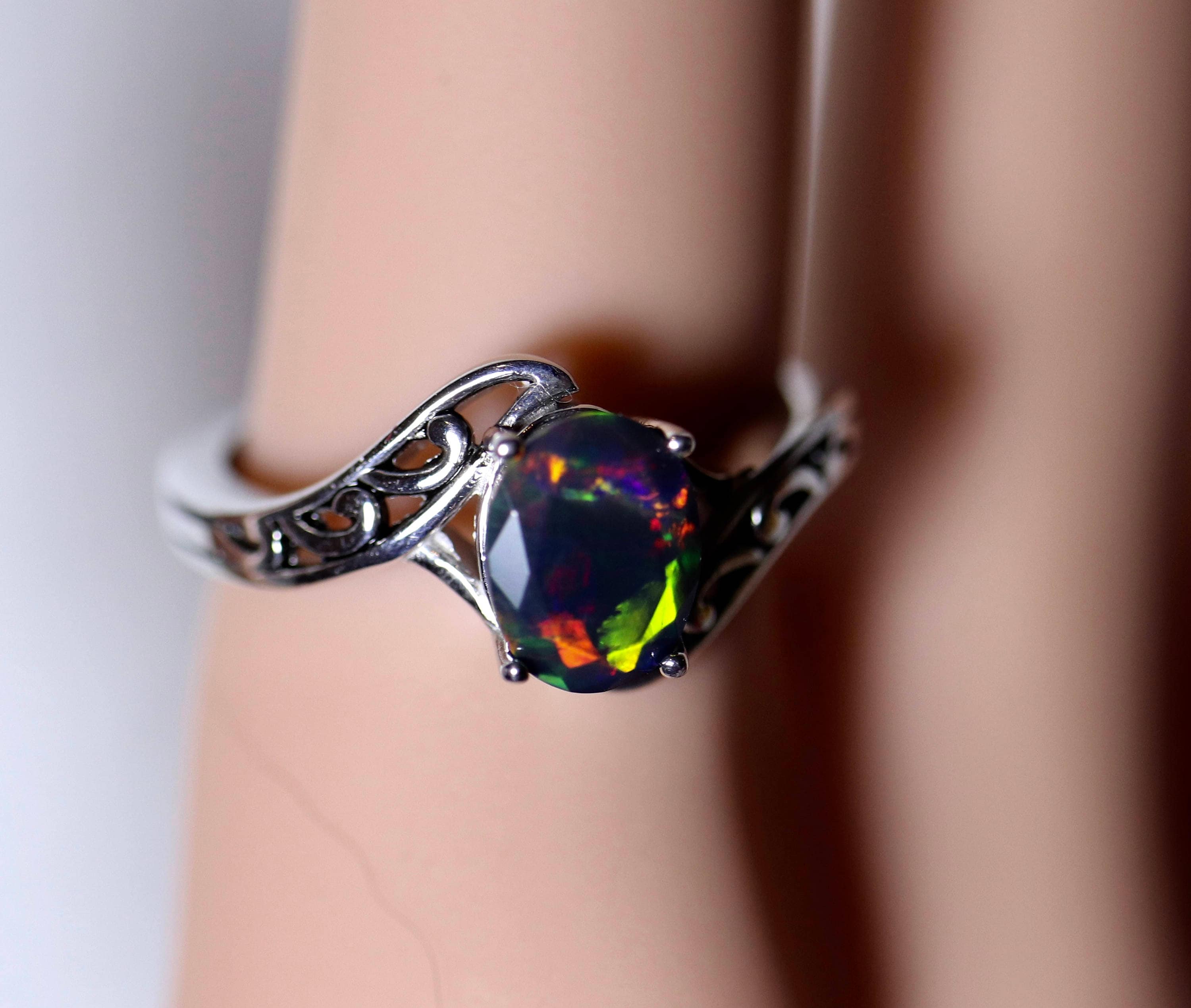 black opal ring black opal ring