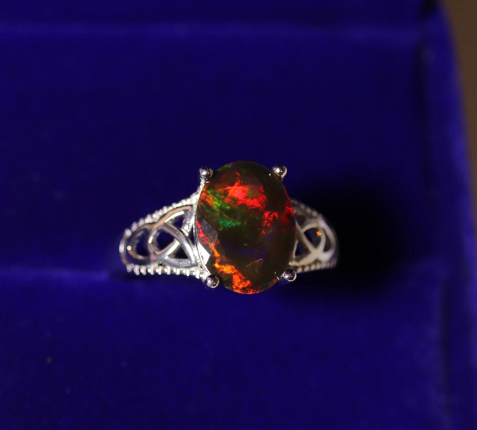 EXTREMELY Bright Intense Red Colored Fire Opal Ring Natural Etsy