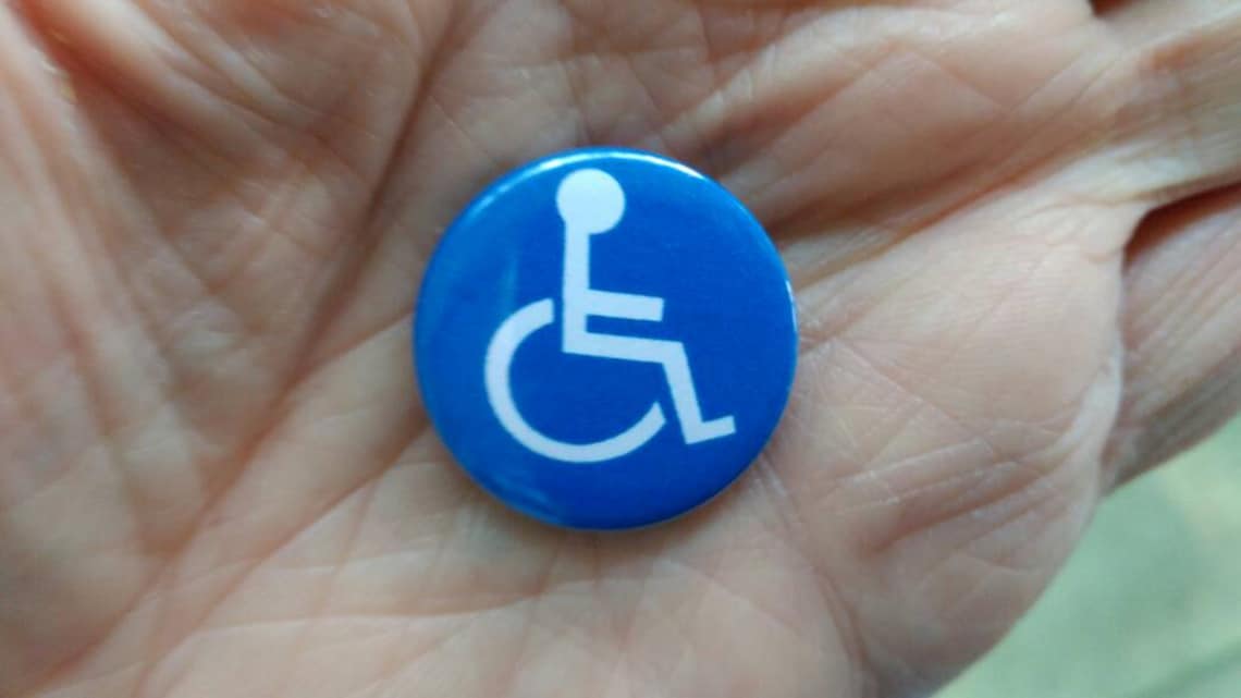 Disability Awareness 25mm Pin 1 Badge Small Check Size Is Suitable For You Before Purchase As