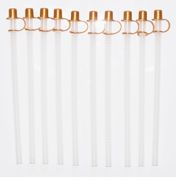 13 Inch Long Flexible Reusable Straws with Natural (Clear) Straw