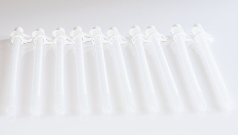 9 Inch Long Flexible Reusable Straws with White Straw Caps Free Shipping Set of 10