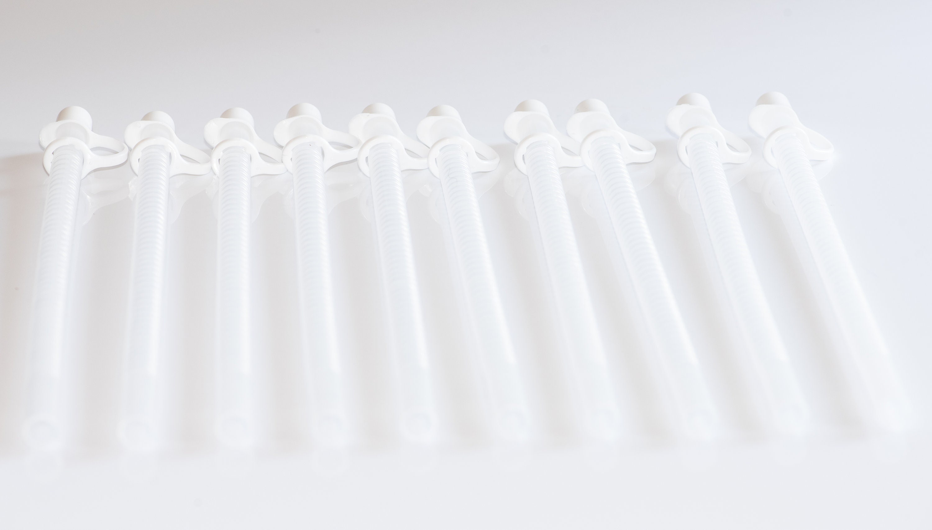 9 Inch Long Flexible Reusable Straws with White Straw Caps Free Shipping Set of 10