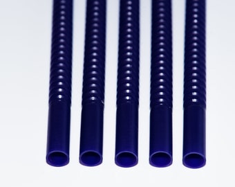 Purple 11 inch long 3/8 inch diameter flexible reusable plastic straws that fit our straw caps - Set of 20 - Free Shipping