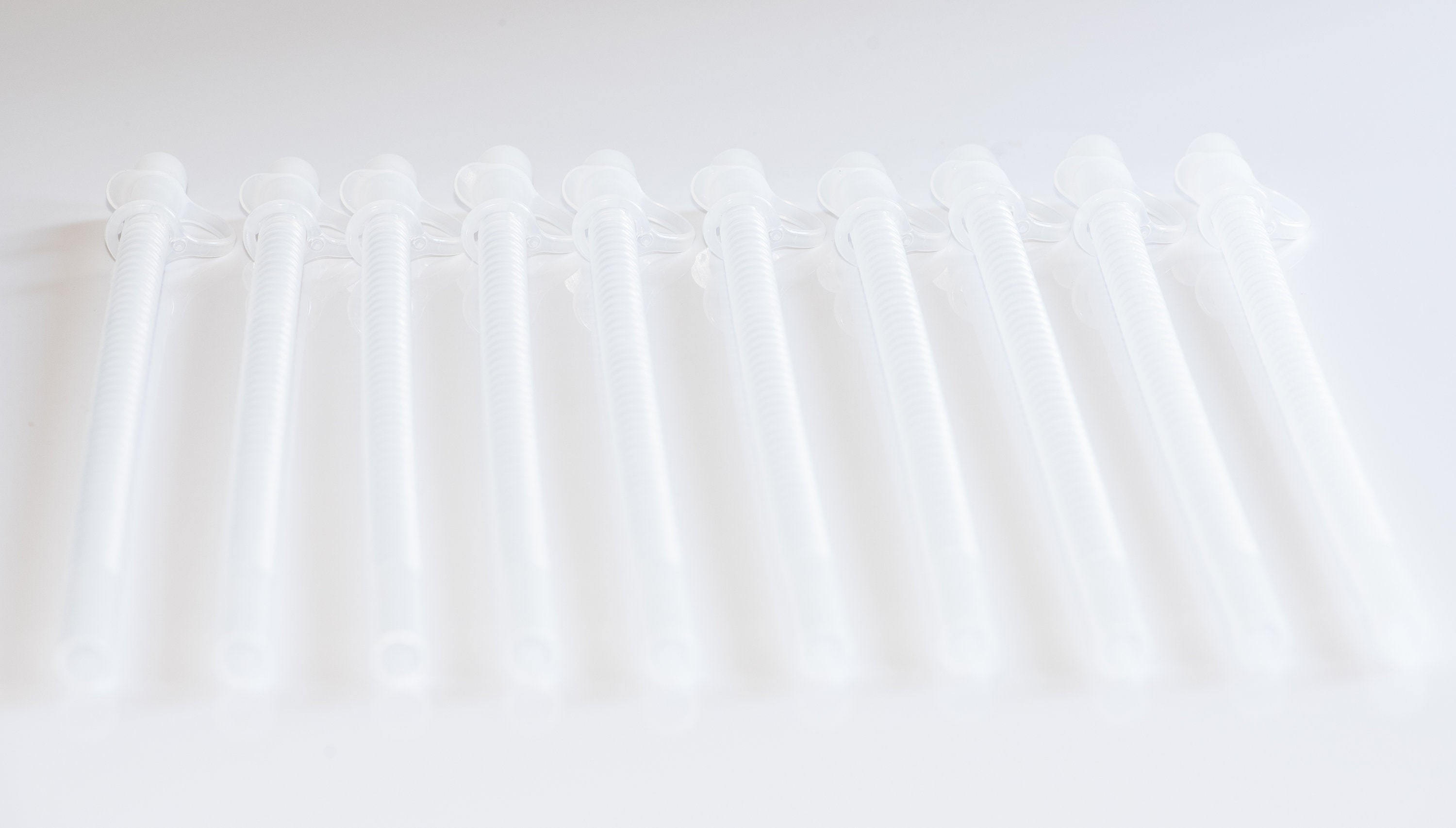 200 Clear 11 inch long 3/8 inch diameter flexible reusable plastic