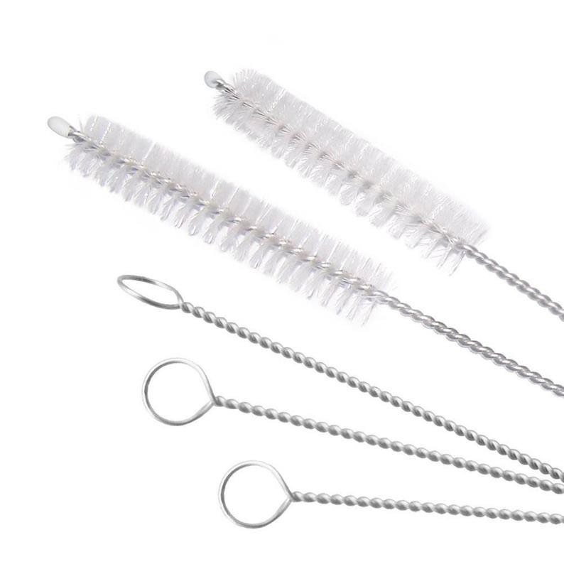 9 Inch Long Flexible Reusable Straws with White Straw Caps Free Shipping Set of 10
