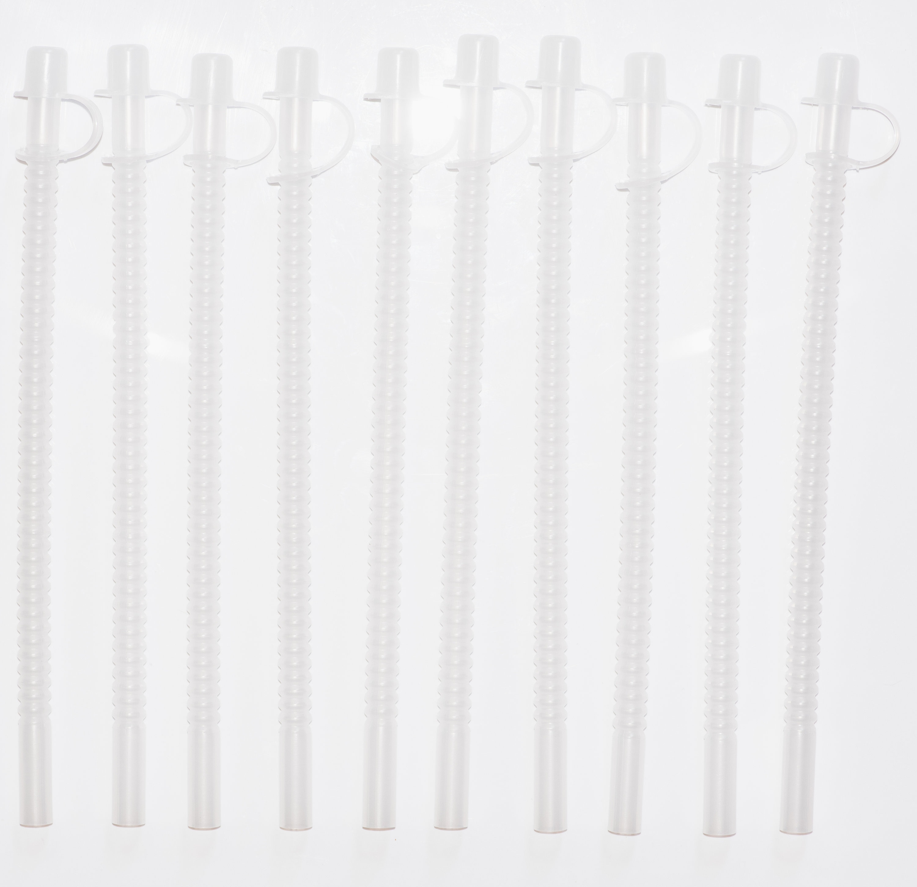 13 Inch Long Flexible Reusable Straws With Natural clear Straw Caps Set of  10 Free Shipping 